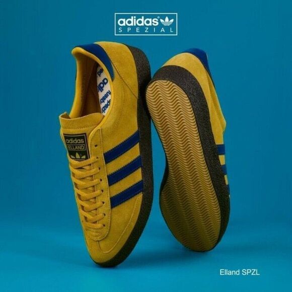 Adidas Elland SPZL 6 US 5.5 UK Spice Yellow Ash Blue SS20 Spezial Leeds United - Picture 6 of 10